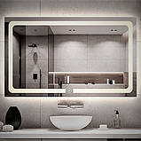 Дзеркало з LED підсвічуванням 90х70 см прямокутне DUSEL DE-M3001 сенсорне включення з підігрівом, фото 4