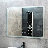 Дзеркало DUSEL 120х75 см прямокутне LED підсвічування DE-M3011 сенсорне включення підігрів годинник температура, фото 6