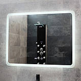 Дзеркало DUSEL 120х75 см прямокутне LED підсвічування DE-M3011 сенсорне включення підігрів годинник температура, фото 5
