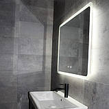 Дзеркало DUSEL 120х75 см прямокутне LED підсвічування DE-M3011 сенсорне включення підігрів годинник температура, фото 8