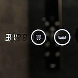 Дзеркало з LED підсвічуванням 90х70 см прямокутне DUSEL DE-M3011 сенсорне включення підігрів годинник температура, фото 3