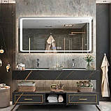 Дзеркало з LED підсвічуванням 80х65 см прямокутне DUSEL DE-M3031 сенсорне включення з підігрівом, фото 4