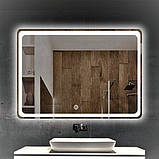 Дзеркало DUSEL 80х65см із LED підсвічуванням прямокутне DE-M3051 сенсорне включення підігрів, фото 8