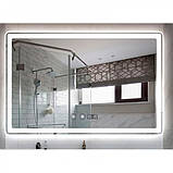 Дзеркало DUSEL 120х75 см прямокутне LED підсвічування DE-M3051 сенсорне включення підігрів годинник температура, фото 9
