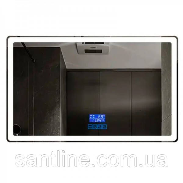 Дзеркало DUSEL 100х75см LED підсвічування DE-M3051 Bluetooth сенсорне увімкнення підігрів годинник температура д, фото 1