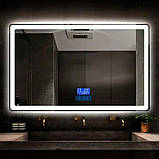 Дзеркало DUSEL 100х75см LED підсвічування DE-M3051 Bluetooth сенсорне увімкнення підігрів годинник температура д, фото 2