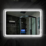 Дзеркало DUSEL 100х75см LED підсвічування DE-M3051 Bluetooth сенсорне увімкнення підігрів годинник температура д, фото 10