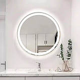 Дзеркало кругле 80х80см DUSEL LED DE-M2071D Silver сенсорне увімкнення підігрів, фото 5