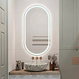 Дзеркало DUSEL овальне 60х120 см LED DE-M4031D з діммером сенсорне включення підігрів годинник температура, фото 3