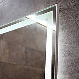 Дзеркало DUSEL 100х75 см прямокутне LED DE-M0061S1 Silver сенсорне увімкнення підігрів, фото 7