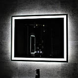 Дзеркало DUSEL 100х75 см прямокутне LED DE-M0061S1 Silver сенсорне увімкнення підігрів, фото 8