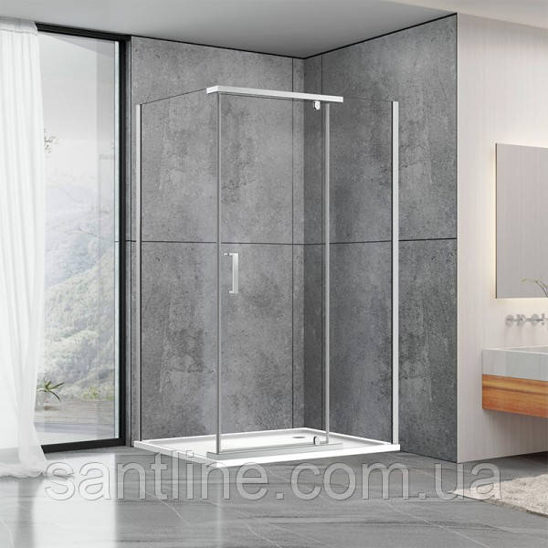 Душова кабіна 120х80х190 см прямокутна без піддону Dusel А-1106 двері розпашні прозоре скло 6 мм, фото 1