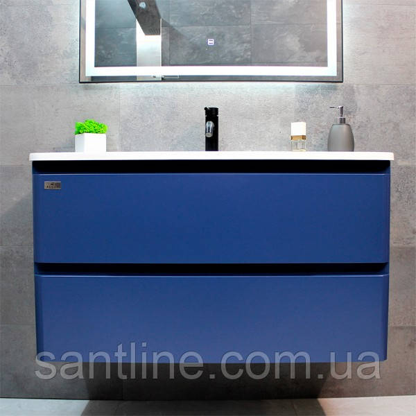 Тумба із раковиною REXON Camelia RX195NB-100 Navy Blue для ванної кімнати висувна, фото 1