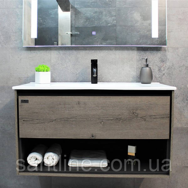 Тумба з раковиною REXON Roble RX199A/090 Dracula Oak, фото 1