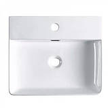 Умивальник накладний прямокутний DUSEL SELENA білий 505581W 50.5х42.5х12.5 см, фото 4