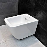 Біде підвісне DUSEL CUBIS 10201030В керамічне біле, фото 8