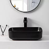 Умивальник накладний прямокутний DUSEL CUBIS чорний 500251В 50х39х13 см, фото 4