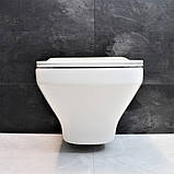 Унітаз підвісний безободковий DUSEL LEXI з плавнопадаючим сидінням Soft Close дюропласт, фото 2