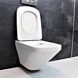 Унітаз підвісний безободковий DUSEL LEXI з плавнопадаючим сидінням Soft Close дюропласт, фото 4