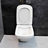 Унітаз підвісний безободковий DUSEL LEXI з плавнопадаючим сидінням Soft Close дюропласт, фото 6