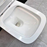 Унітаз підвісний безободковий DUSEL LEXI з плавнопадаючим сидінням Soft Close дюропласт, фото 7