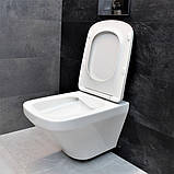 Унітаз підвісний безободковий DUSEL LEXI з плавнопадаючим сидінням Soft Close дюропласт, фото 9