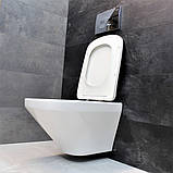 Унітаз підвісний безободковий DUSEL LEXI з плавнопадаючим сидінням Soft Close дюропласт, фото 10