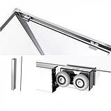 Душові двері в нішу 140х190 см Dusel DSL191 Chrome розсувні скло прозоре 6 мм, фото 4