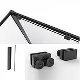 Душова кабіна 100х100х190 см без піддону DUSEL DSL194B Black Matt розсувні двері чорний профіль, фото 3