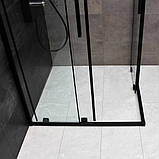 Душова кабіна 100х100х190 см без піддону DUSEL DSL194B Black Matt розсувні двері чорний профіль, фото 5