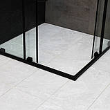 Душова кабіна 100х100х190 см без піддону DUSEL DSL194B Black Matt розсувні двері чорний профіль, фото 6