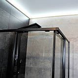 Душова кабіна 100х100х190 см без піддону DUSEL DSL194B Black Matt розсувні двері чорний профіль, фото 8