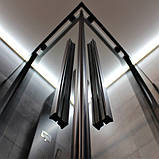 Душова кабіна 100х100х190 см без піддону DUSEL DSL194B Black Matt розсувні двері чорний профіль, фото 9