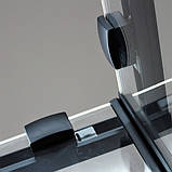 Душова кабіна 100х100х190 см без піддону DUSEL DSL194B Black Matt розсувні двері чорний профіль, фото 10