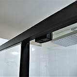Душові двері в нішу 120х190 см чорні Dusel DSL191B Black Matt розсувні прозоре скло 6 мм, фото 5