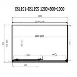 Душова кабіна 120х80х190 см прямокутна Dusel DSL191B+195B Black Matt розсувні двері прозоре скло, фото 8
