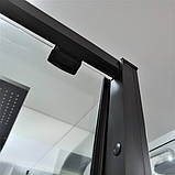 Душова кабіна 120х90х190 см прямокутна Dusel DSL191B+195B Black Matt розсувні двері прозоре скло, фото 4