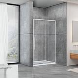 Душові двері в нішу 120х190 см Dusel DSL191 Chrome розсувні скло прозоре 6 мм, фото 3
