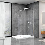 Душова стінка DUSEL 120х200 см Walk-In WL171 Chrome хромований профіль нерухоме прозоре скло 8 мм, фото 3