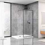 Душова стінка DUSEL 90х200 см Walk-In WL171В1 Black Matt чорний профіль нерухоме прозоре скло 8 мм, фото 3