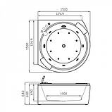 Гідромасажна ванна Golston G-U3605 150x150x63 cм кутовая напівкругла двомістна джакузі, фото 10
