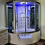 Гідромасажний бокс 145х145х220 см GOLSTON G-U2212 глибокий піддон парогенератор ароматерапія хромотерапія, фото 7