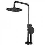 Душова система із змішувачем виливом DUSEL MILTON Black стійка для душу латунна, фото 6