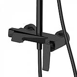 Душова система із змішувачем виливом DUSEL MILTON Black стійка для душу латунна, фото 7