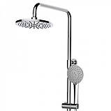 Душова система із змішувачем виливом DUSEL MILTON Chrome стійка для душу латунна, фото 6