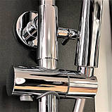 Душова система із змішувачем виливом DUSEL MILTON Chrome стійка для душу латунна, фото 4