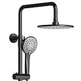 Душова система із змішувачем виливом DUSEL LACIO Black Matt стійка для душу латуна, фото 2