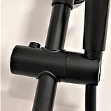 Душова система із змішувачем виливом DUSEL LACIO Black Matt стійка для душу латуна, фото 5