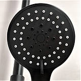 Душова система із змішувачем виливом DUSEL LACIO Black Matt стійка для душу латуна, фото 8