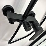 Душова система із змішувачем виливом DUSEL LACIO Black Matt стійка для душу латуна, фото 9